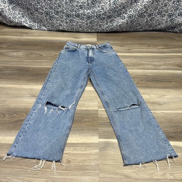 Zara 90’s full length straight Women's Blue Jeans size 2 - Picture 3 of 9